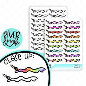 Paint Brush Divider | Hand Drawn Planner Stickers
