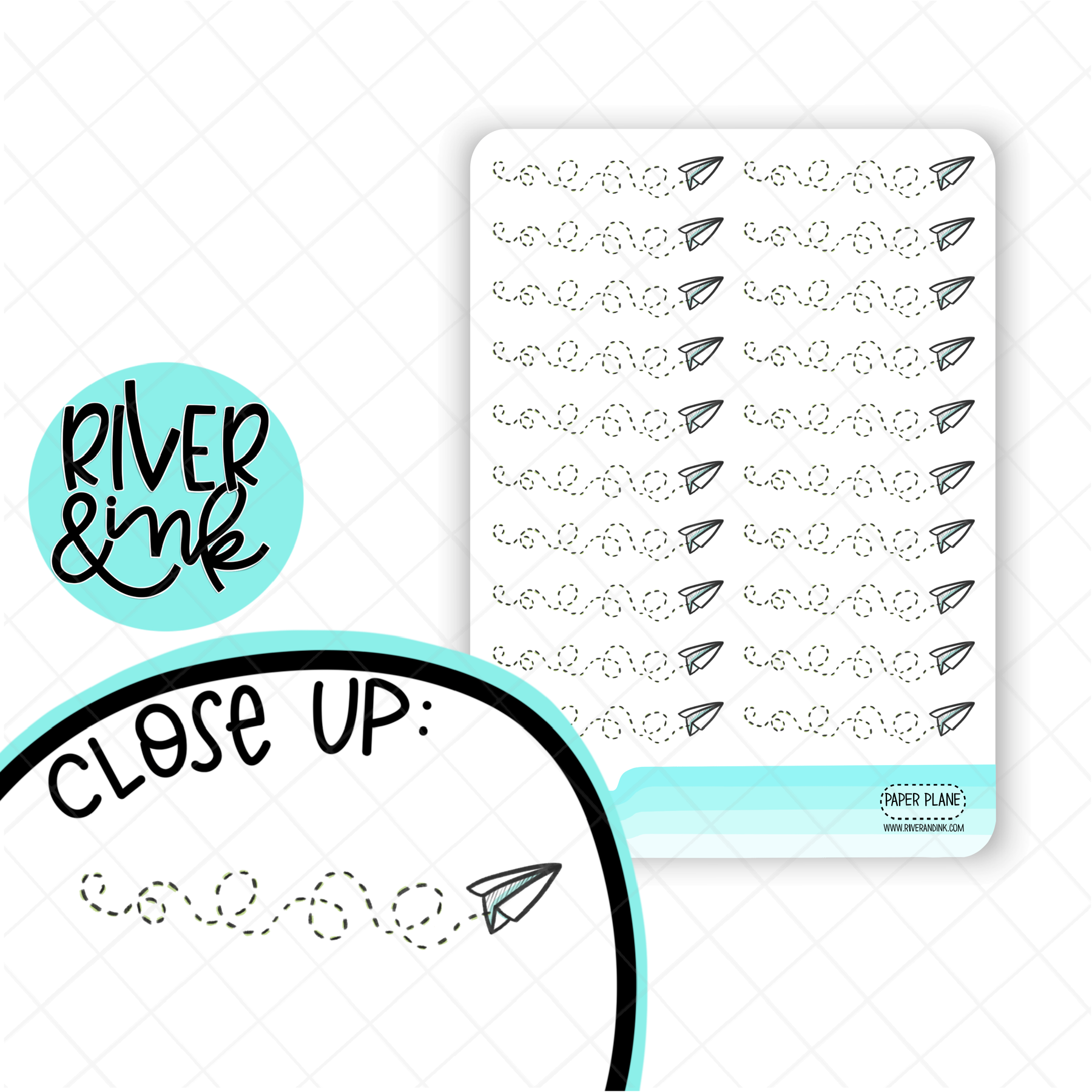 Paper Airplane Divider | Hand Drawn Planner Stickers