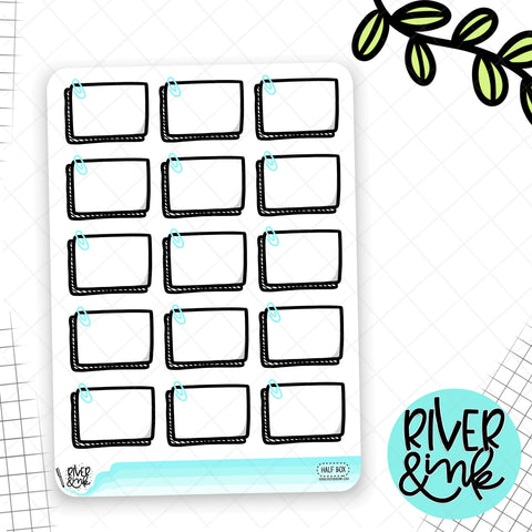 Paperclipped Half Boxes | Planner Stickers