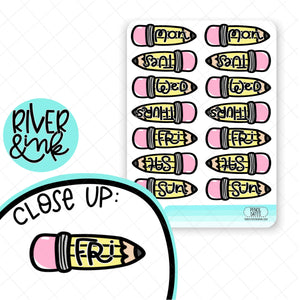 Pencil Date Covers | Hand Lettered Planner Stickers