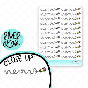 Pencil Divider | Hand Drawn Planner Stickers