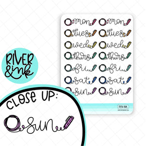 Pen Ink Scribble Date Covers | Hand Lettered Planner Stickers