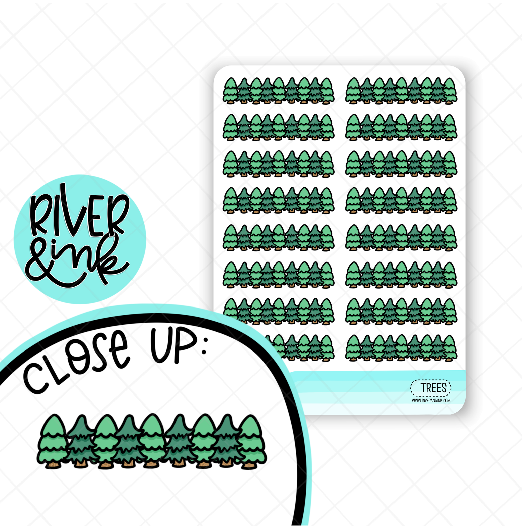 Tree Dividers | Hand Drawn Planner Stickers