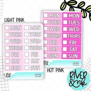 Pink Color Block Date Covers | Planner Stickers