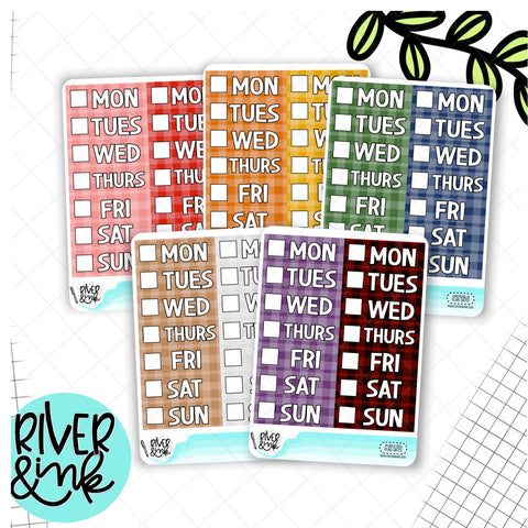 Plaid Date Cover | Planner Stickers