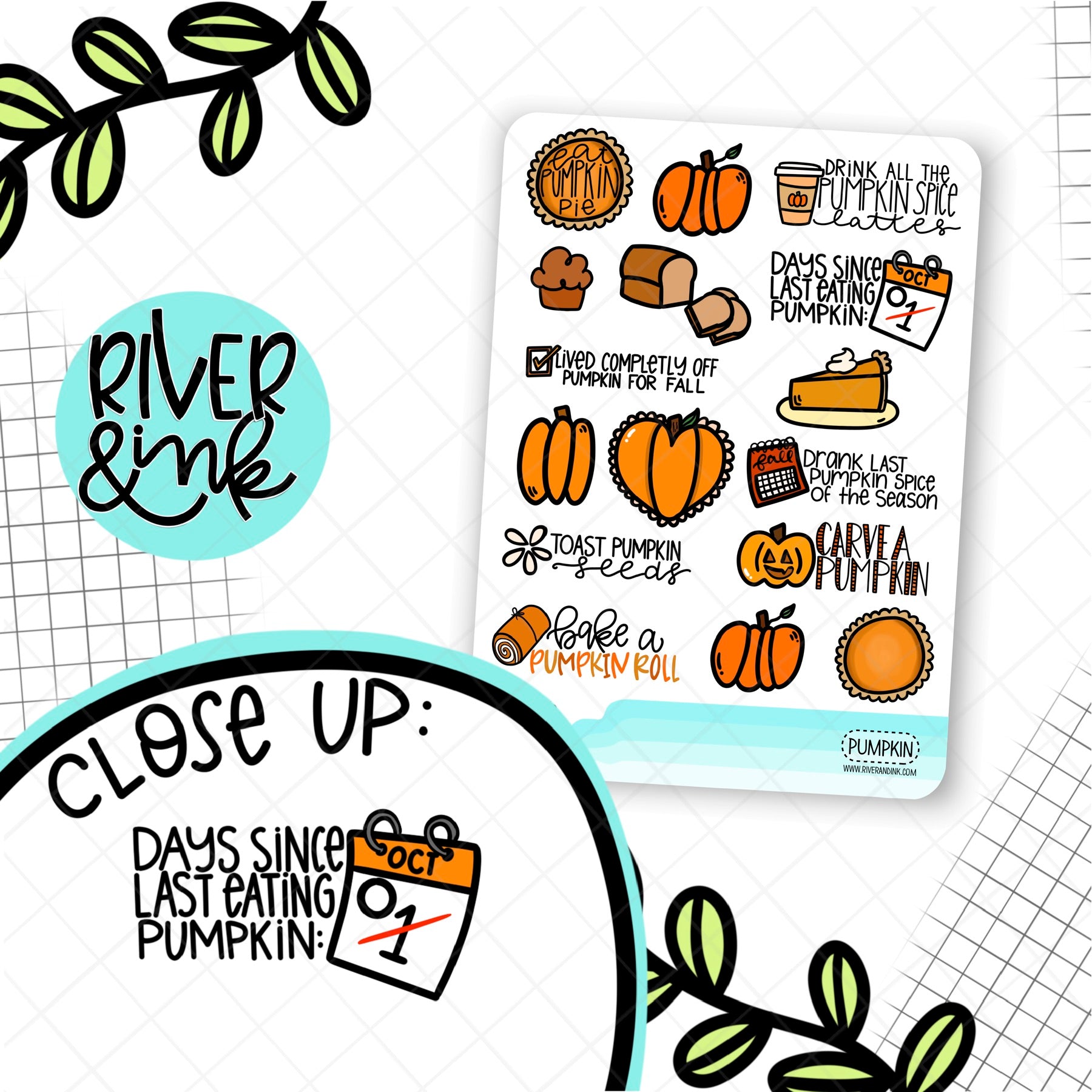 Pumpkin Spice Quote | Hand Lettered Planner Stickers