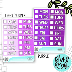 Purple Color Block Date Covers | Planner Stickers