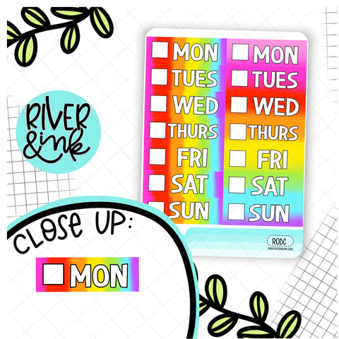 Rainbow Ombre Date Cover | Planner Stickers