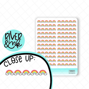 Rainbow Divider | Hand Drawn Planner Stickers