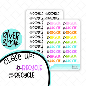 Recycle | Hand Lettered Planner Stickers