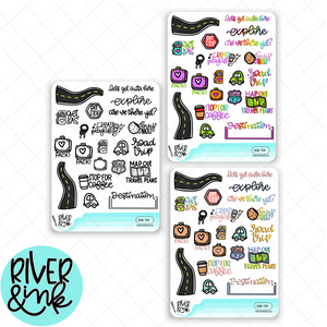 Road Trip | Hand Lettered Planner Stickers
