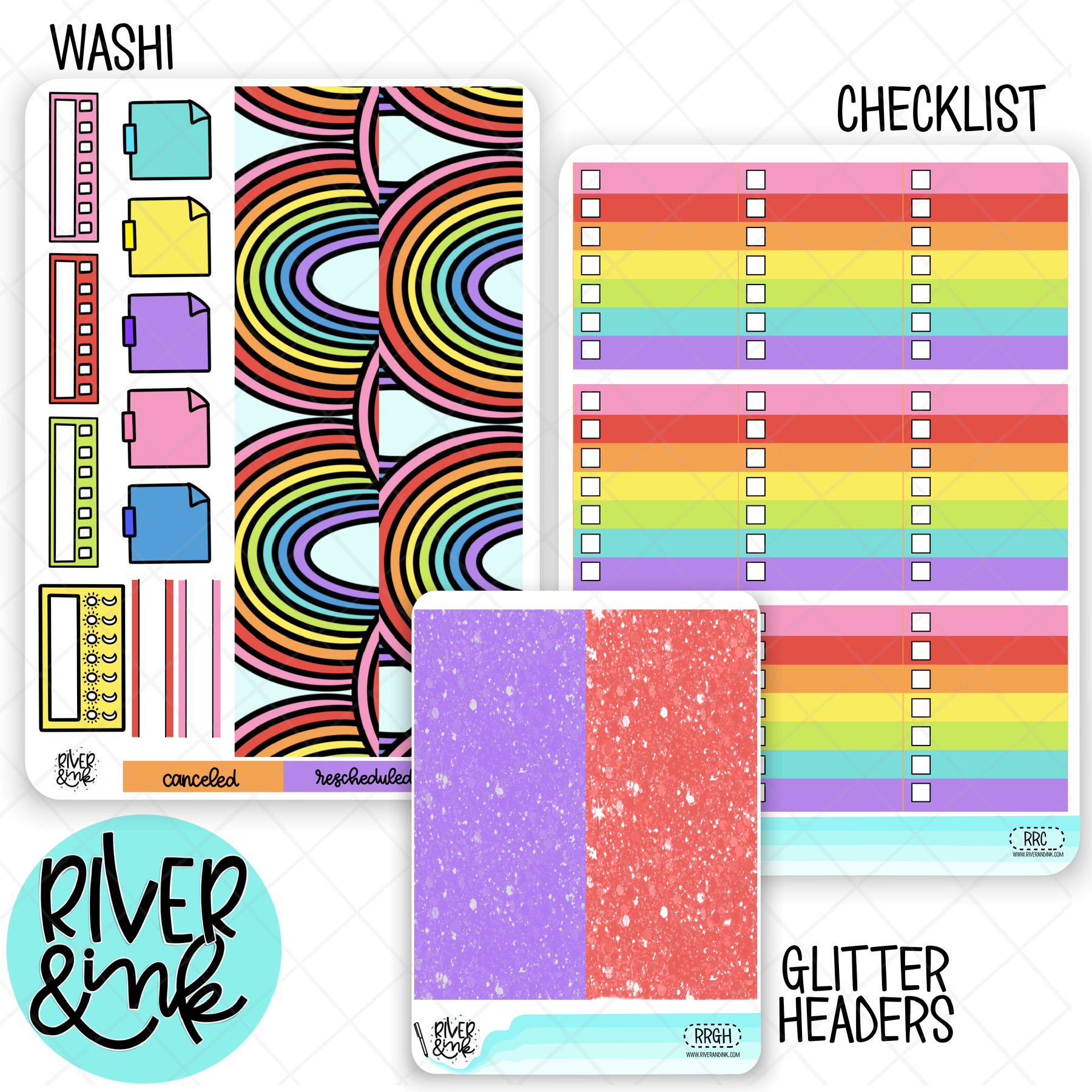 Reading Rainbow | Weekly Vertical Planner Stickers Kit Add Ons
