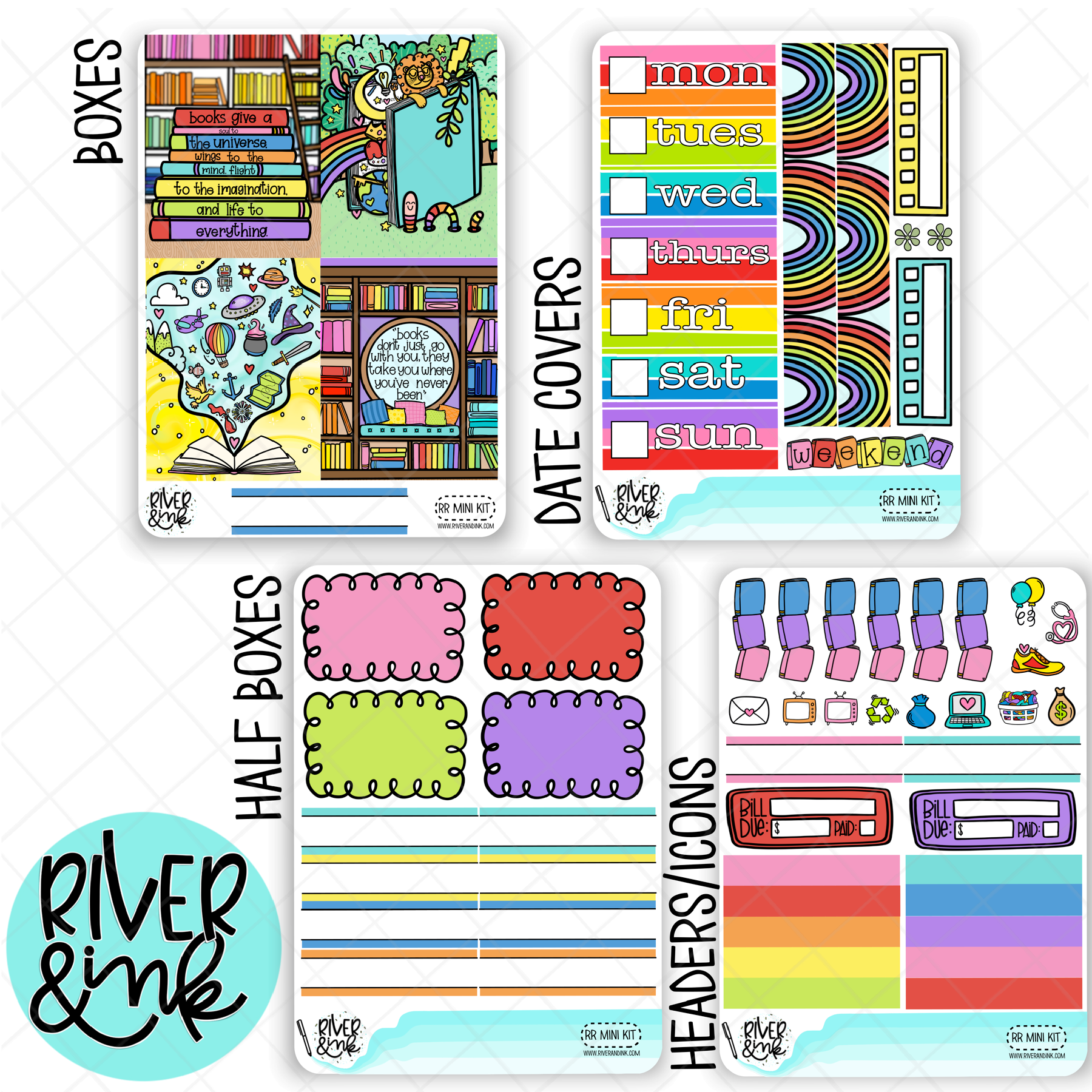 Reading Rainbow | Mini Weekly Planner Stickers Kit