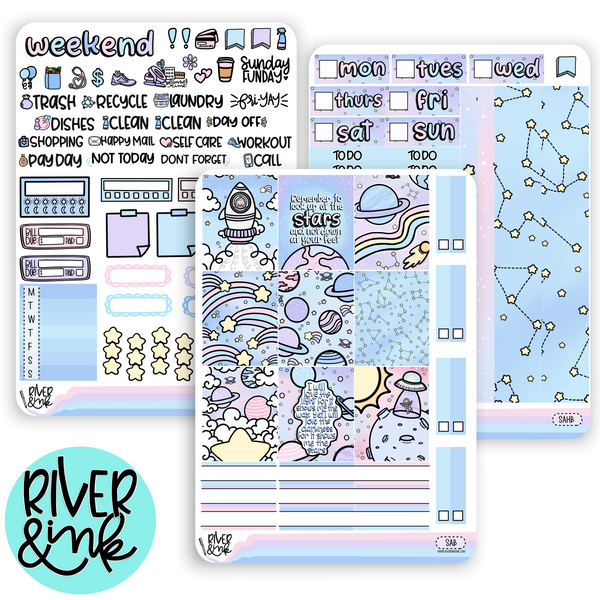 Space Age | Hobonichi Cousin l Planner Stickers Kit