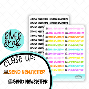 Send Newsletter | Hand Lettered Planner Stickers
