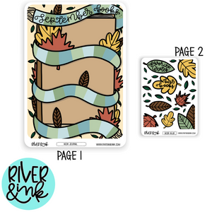 September Reading Tracker Book Journaling Full A5 Sheet | Hand Drawn Planner Stickers