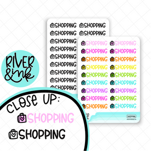 Shopping | Hand Lettered Planner Stickers