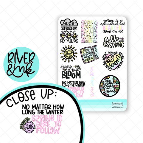 Spring Quotes | Hand Lettered Planner Stickers