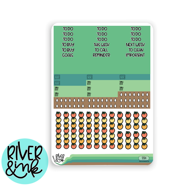 Seeds and Soil Gardening Weekly | Vertical Stickers Kit Planner Stickers