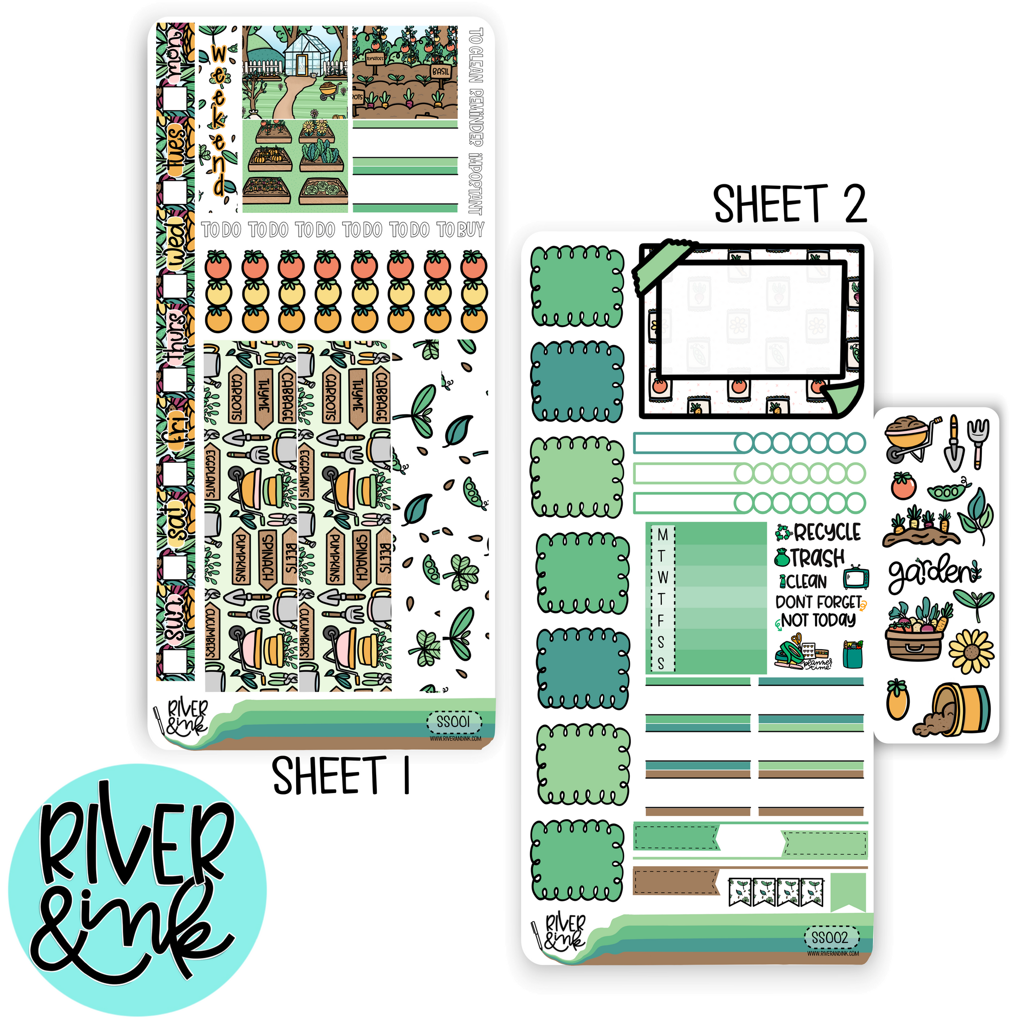 Seeds and Soil Gardening | Hobonichi Weeks Sticker Kit Planner Stickers