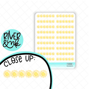 Sunshine Divider Stickers | Hand Drawn Planner Stickers