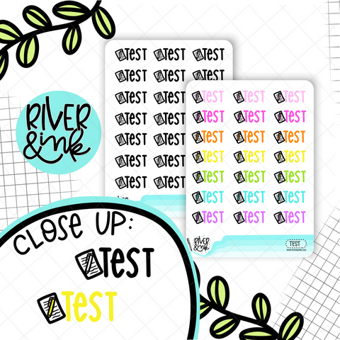 Test | Hand Lettered Planner Stickers