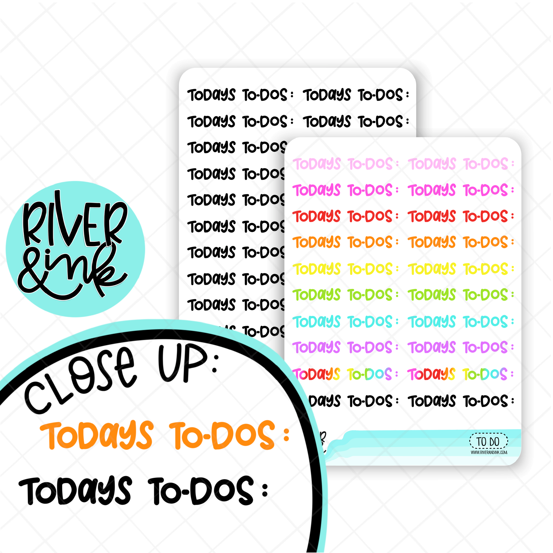 Today's To Do's | Hand Lettered Planner Stickers
