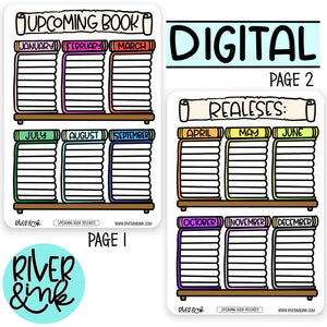 Digital Download Upcoming Releases Book Journaling Pages *PERSONAL USE ONLY*