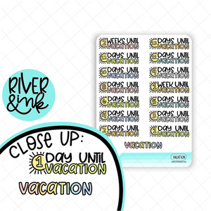 Vacation Countdown | Hand Lettered Planner Stickers