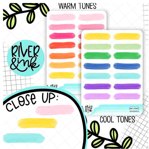 Paint Strokes Quarter Boxes | Hand Drawn Planner Stickers