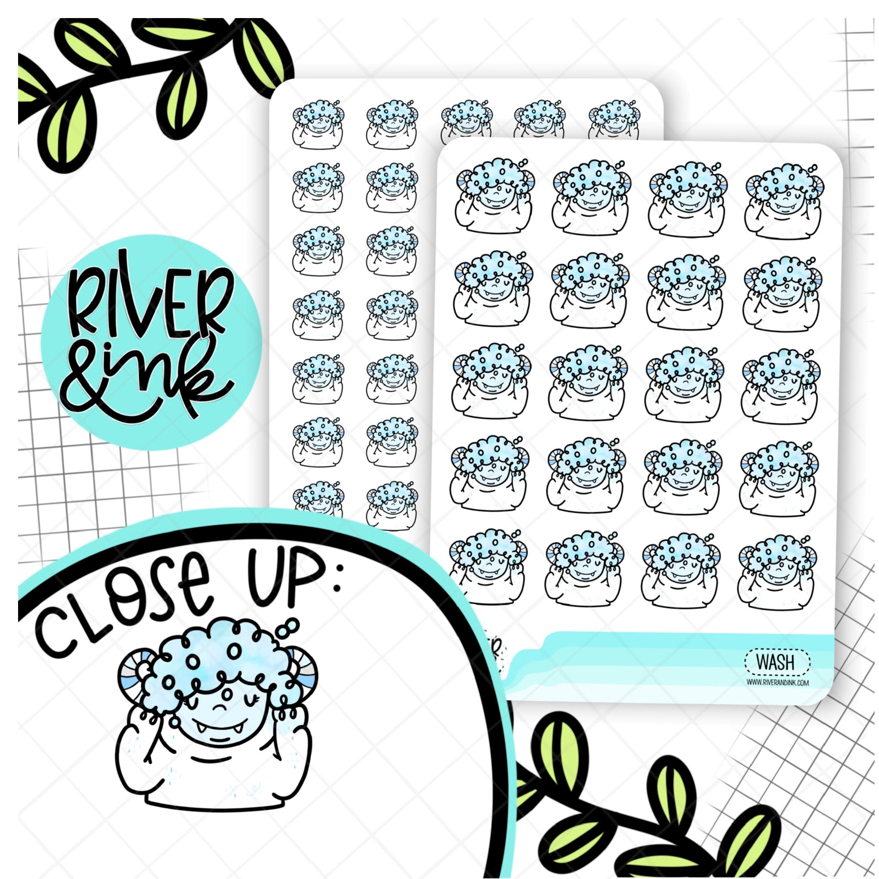 Washi Hair Ygritte Yeti Planner Character | Hand Drawn Planner Stickers