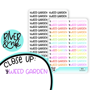 Weed Garden | Hand Lettered Planner Stickers