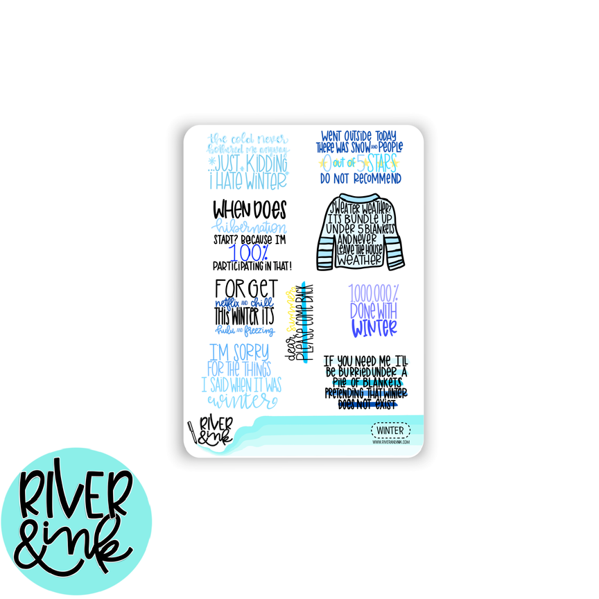 Winter Quotes | Hand Lettered Planner Stickers