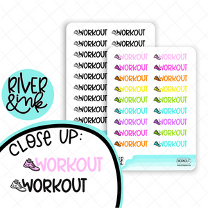 Workout | Hand Lettered Planner Stickers