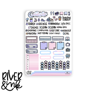 Winter Skies | Hobonichi Cousin l Planner Stickers Kit