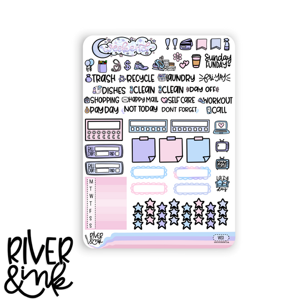 Winter Skies | Hobonichi Cousin l Planner Stickers Kit