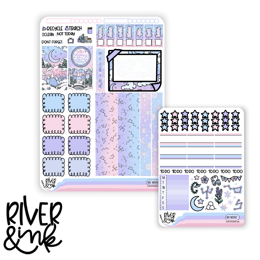 Winter Skies | Hobonichi Weeks Sticker Kit Planner Stickers – River & Ink for Free Hobonichi Weeks Printable Stickers