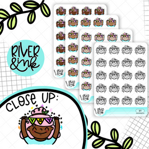Yay Celebration Planner Characters | Hand Drawn Planner Stickers
